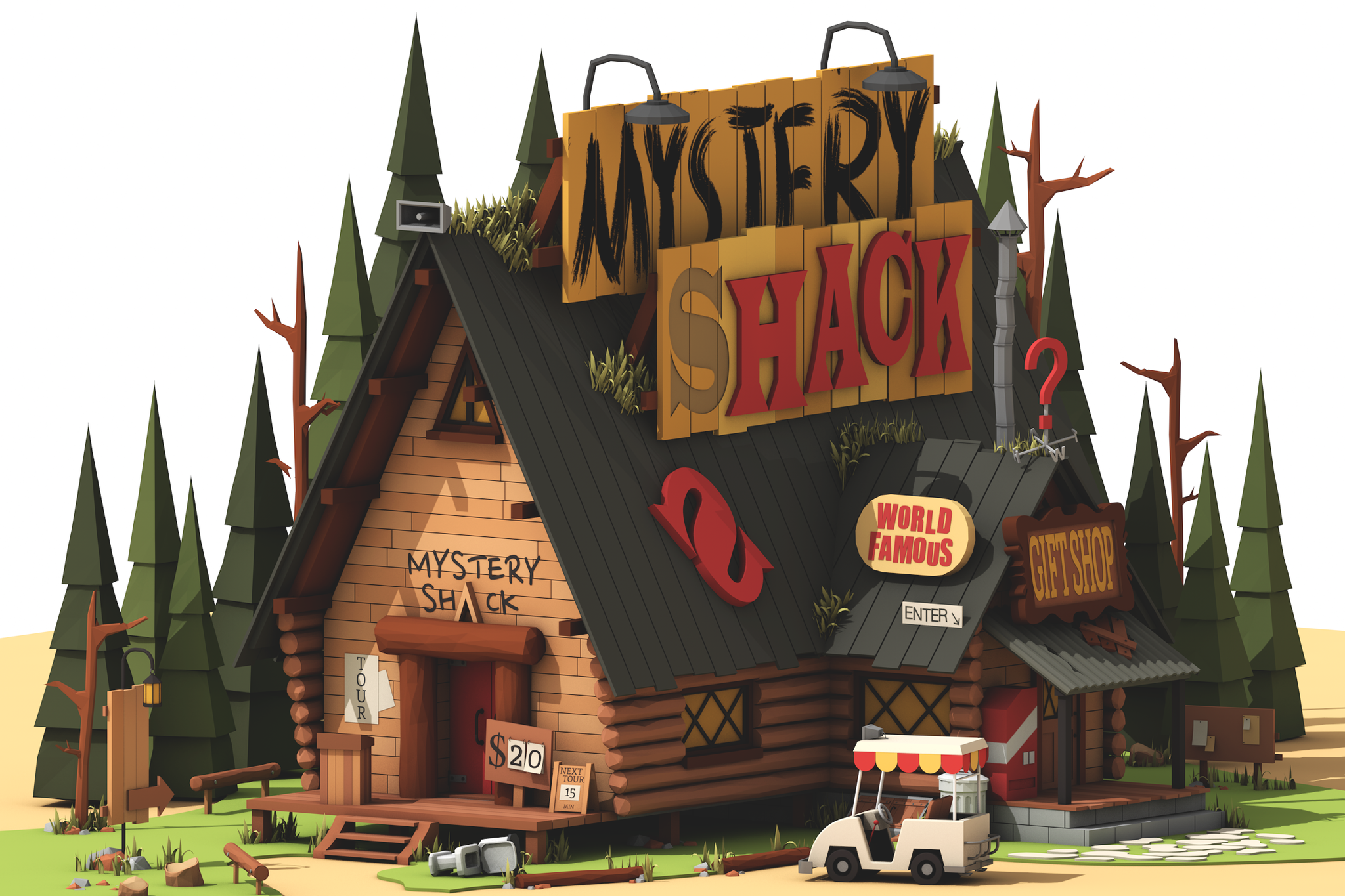 Хижина чудесMystery Shack, от pixel art до 3D | Пикабу