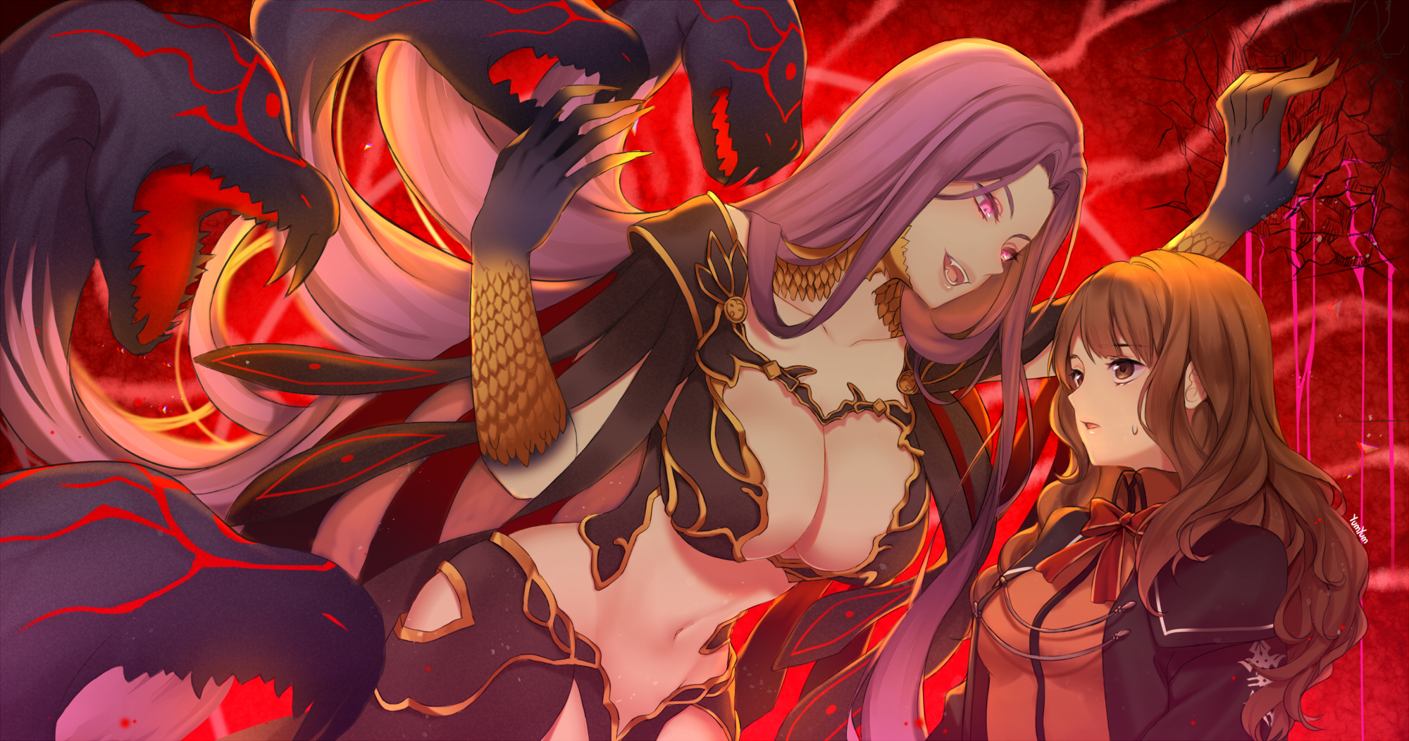 Gorgon - NSFW, Fate, Fate grand order, , Anime art, Longpost, Medusa Gorgon...