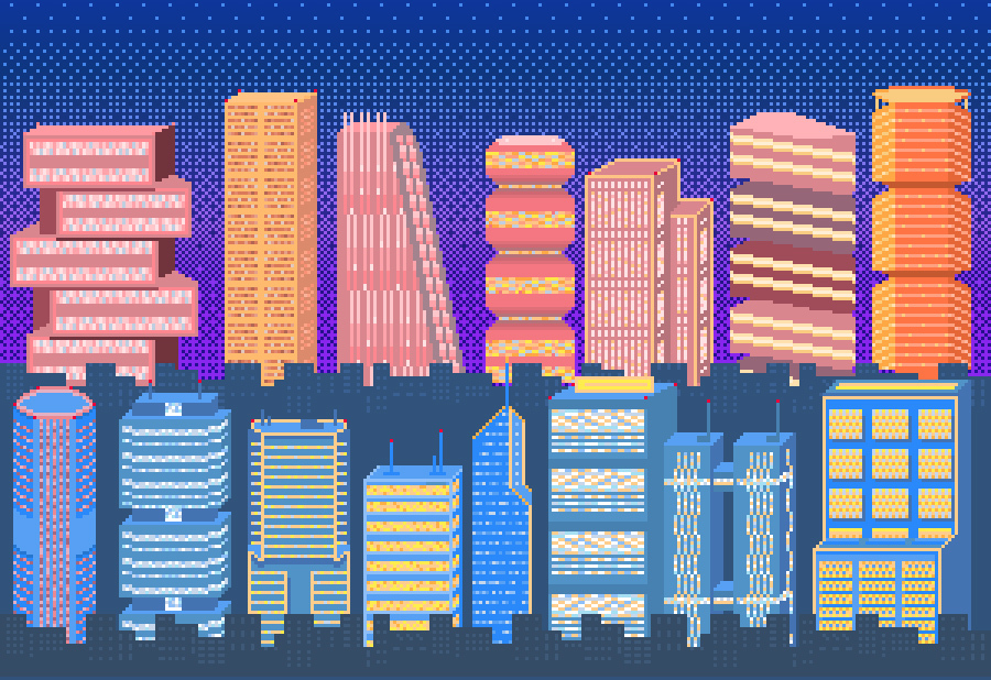 Пиксель арт город