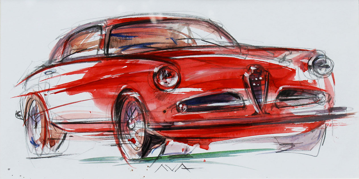 Рисунок автомобиля Alfa Romeo 1900 | Пикабу