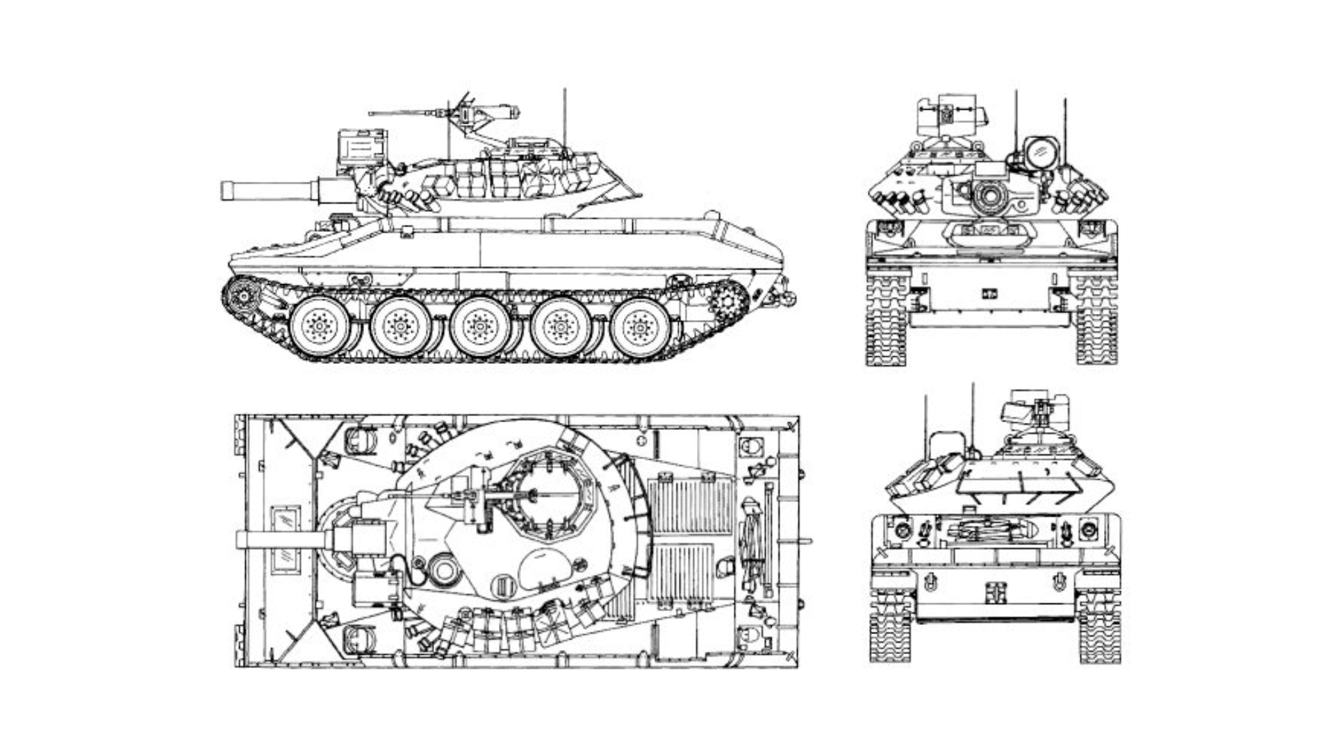 Плавающий авиадесантный танк США. M551 