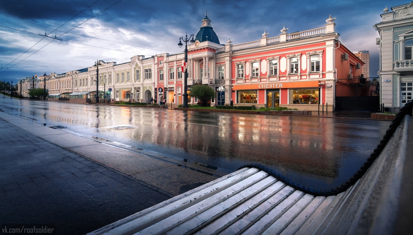 Дождливый день в Омске | Пикабу