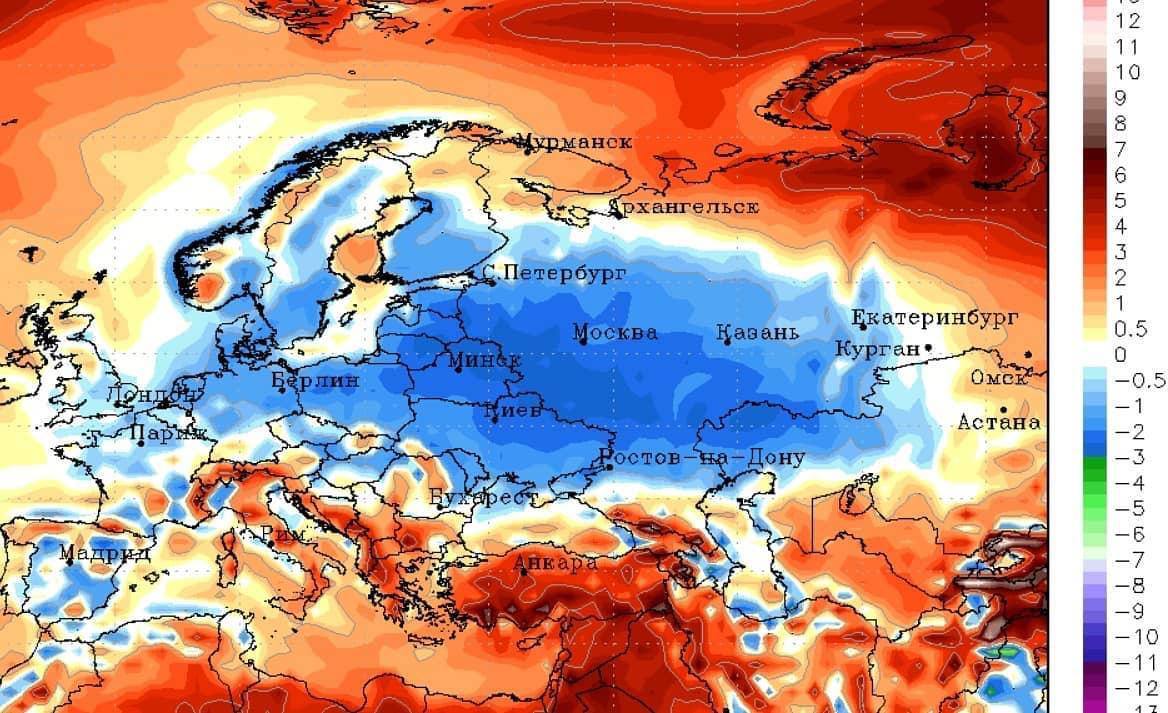 Это карта температуры на 1 декаду мая 2021 года | Пикабу