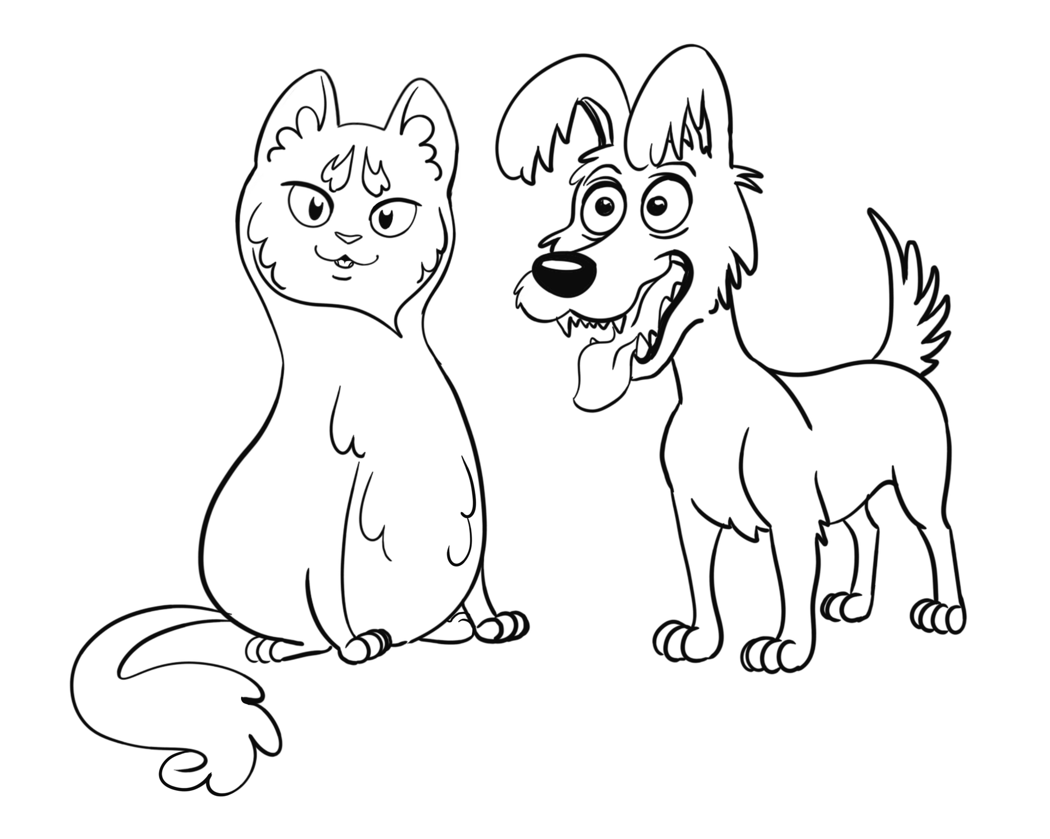 Раскраска, А4 «Арт-терапия. Пёс и кот», 16стр., с наклейками