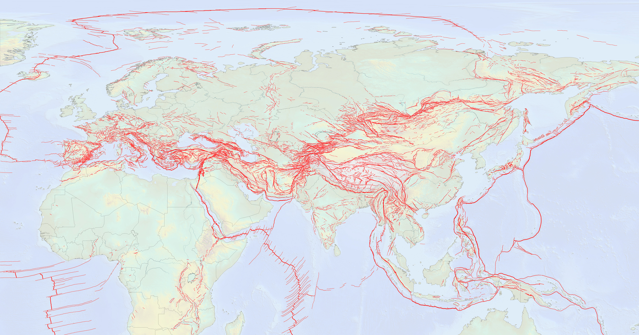 Карта активных разломов Евразии и прилегающих акваторий | Пикабу
