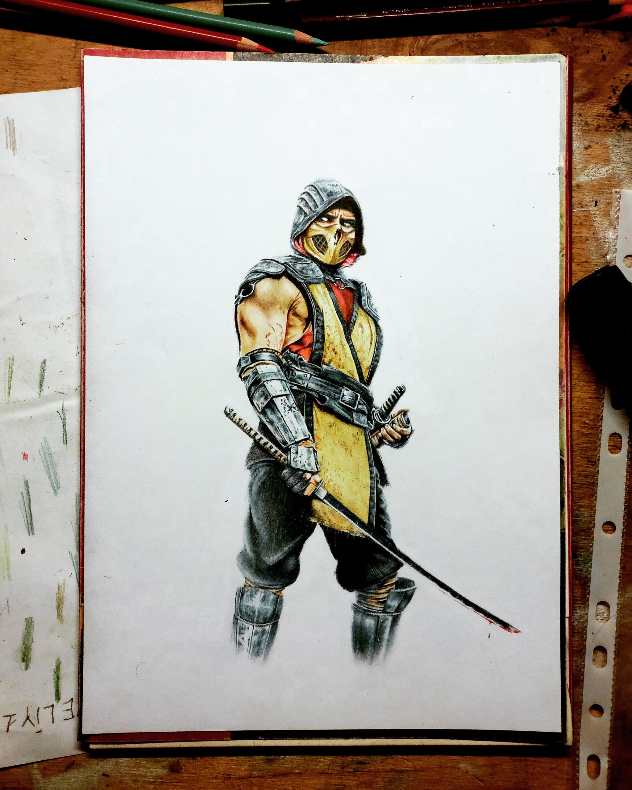 Раскраска Скорпион из Mortal Kombat - Раскраски для детей печать онлайн