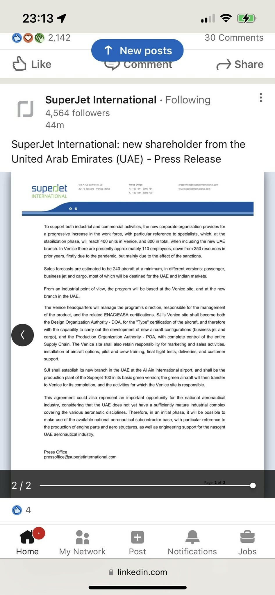 Новый акционер SJI и производство SSJ в ОАЭ | Пикабу