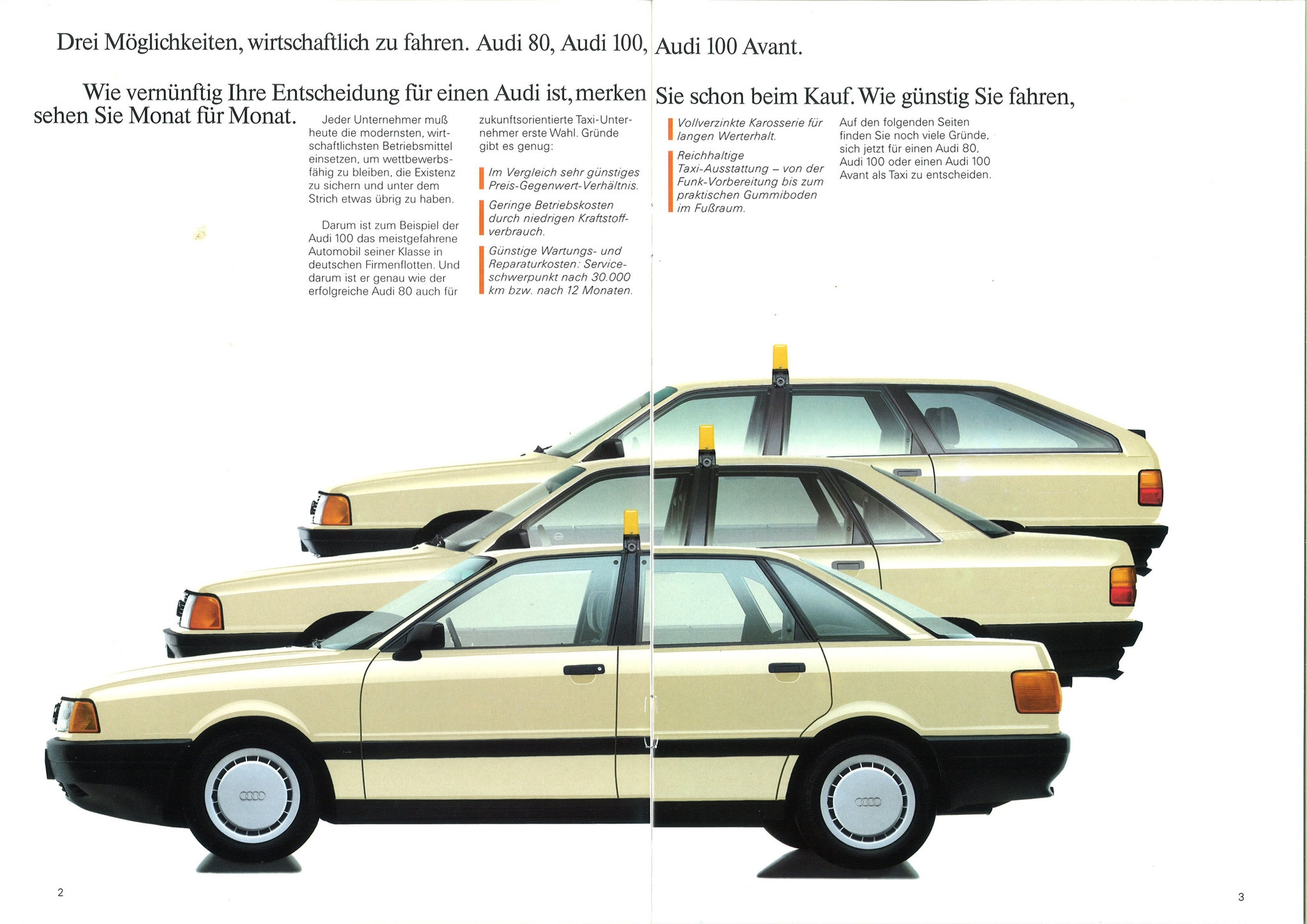 Брошюра автомобилей такси от Audi за 1990 год | Пикабу