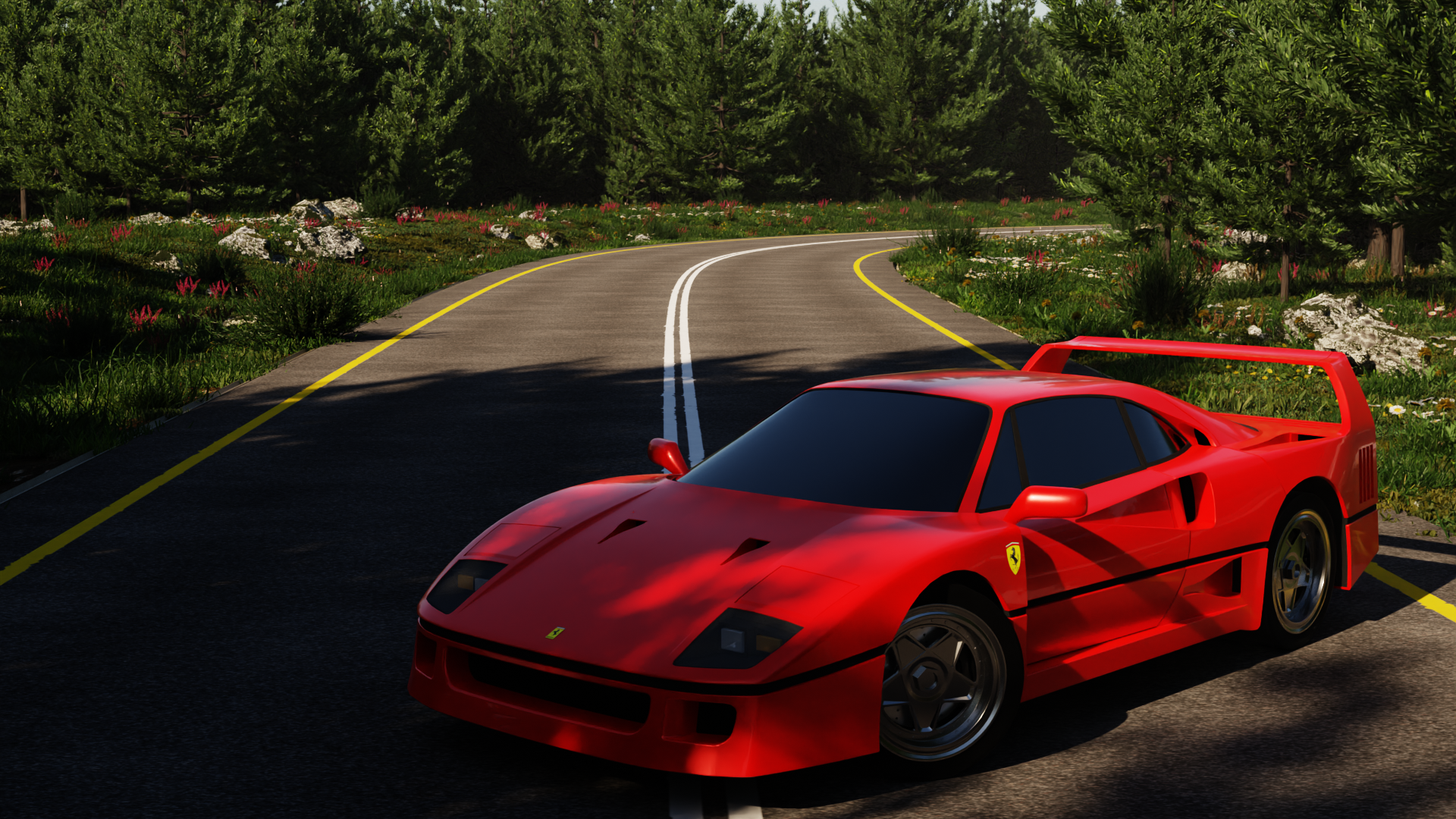 Ferrari F40, 3d модель | Пикабу