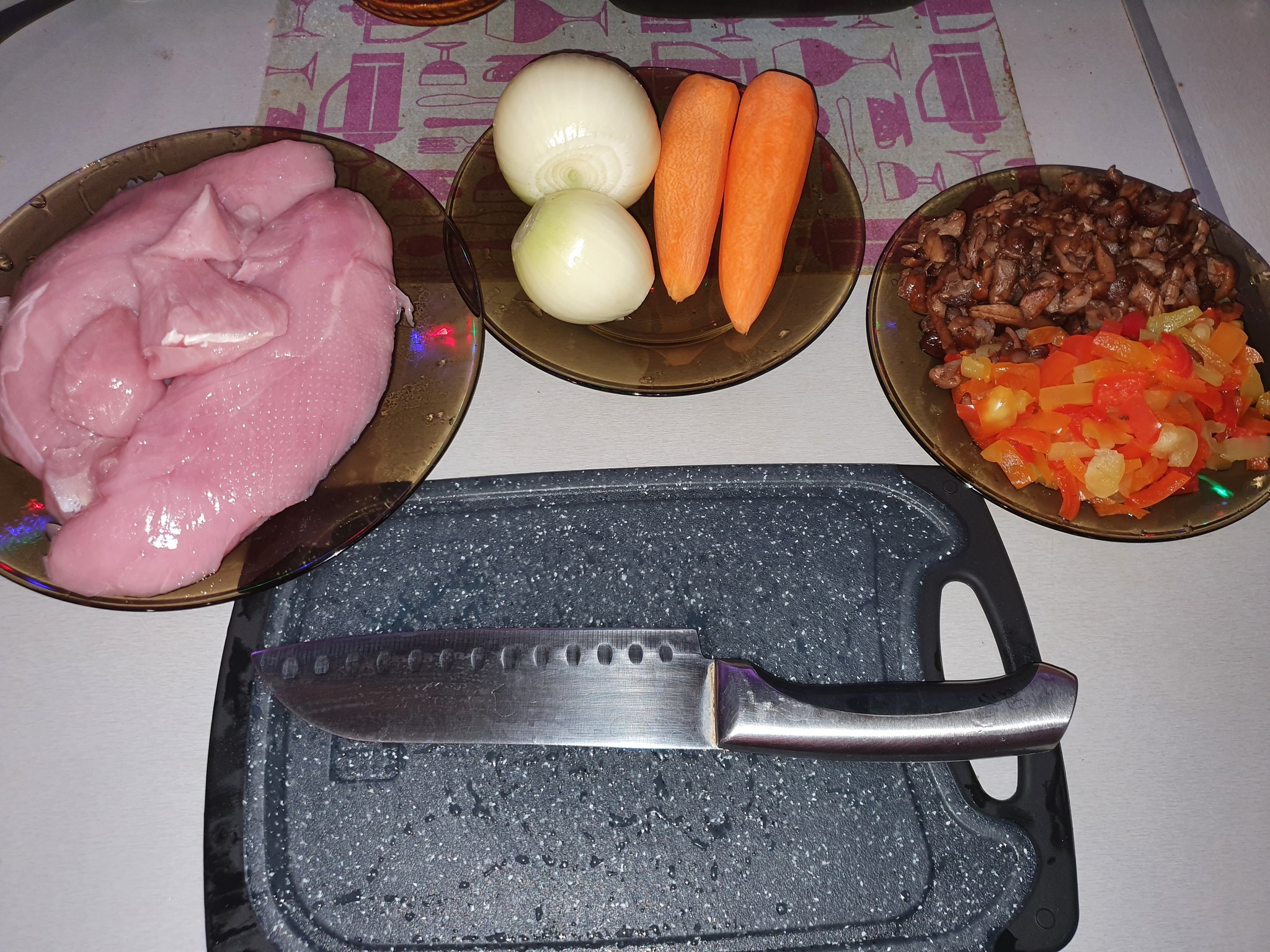 Паэлья с курицей и морепродуктами , пошаговый рецепт на ккал, фото, ингредиенты - vicky