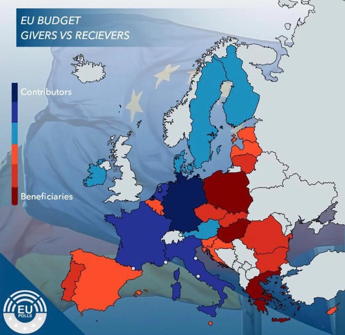 Кто в ЕС доноры, а кто получатели | Пикабу