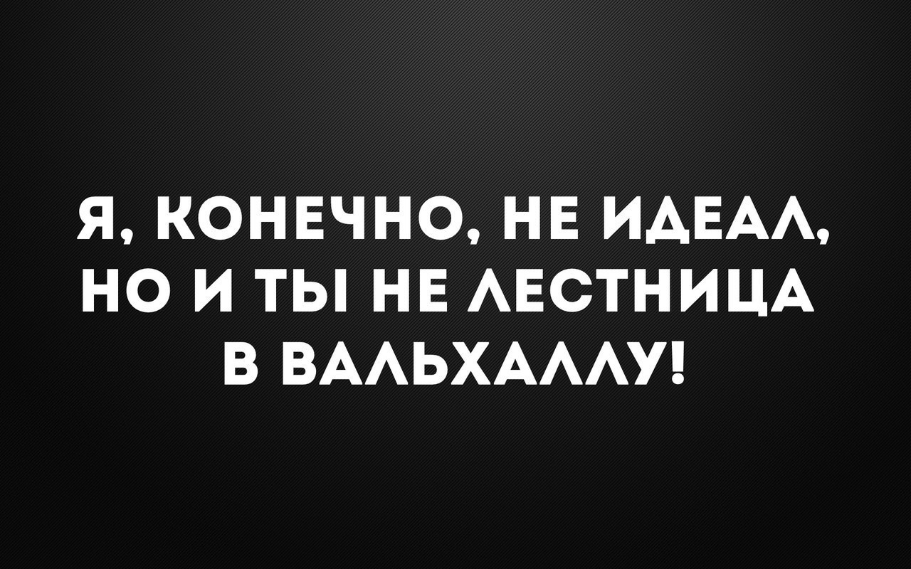 Я, конечно, не идеал, но и ты не лестница в Вальхаллу | Пикабу