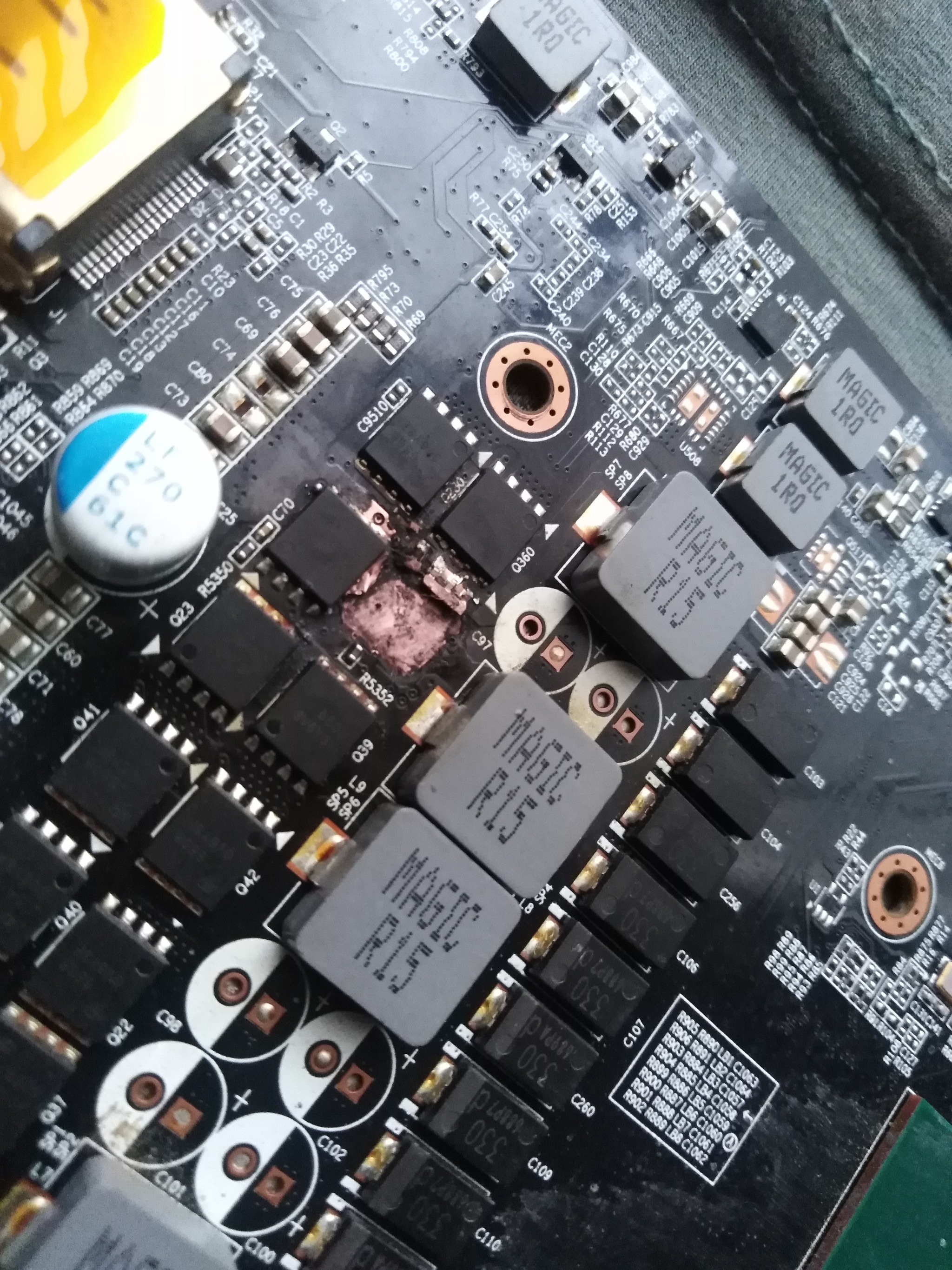 Выгорел Mosfet на видеокарте | Пикабу