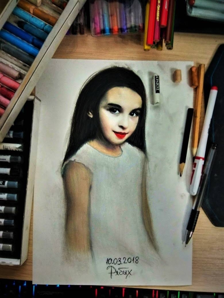 Один из первых детских портретов | Пикабу