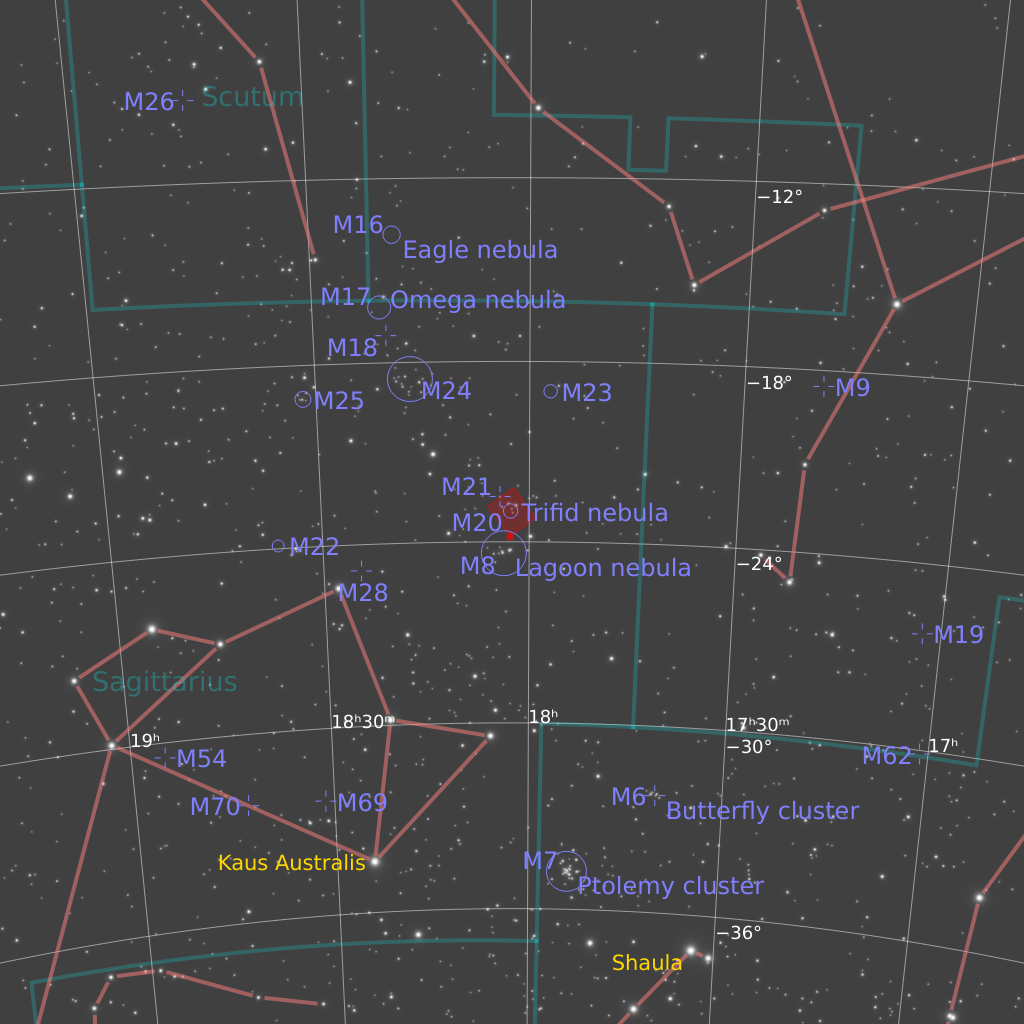 Трехраздельная туманность M20 (The Trifid Nebula) | Пикабу