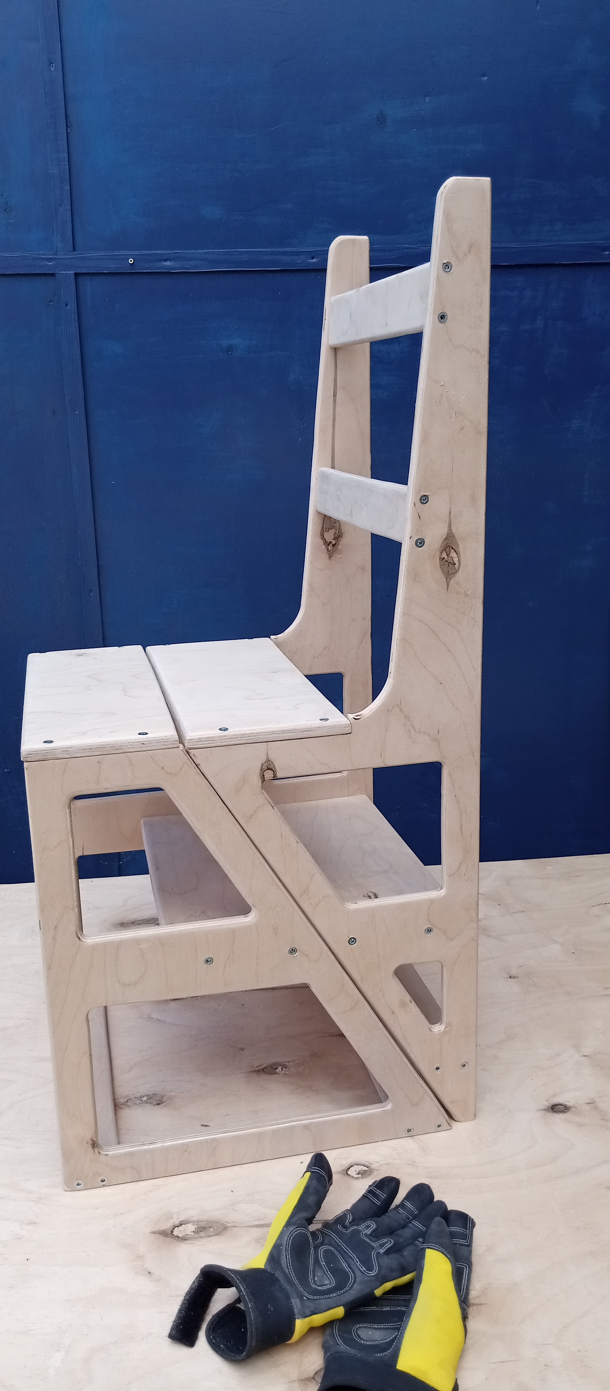 Как сделать стул-стремянку из дерева своими руками: чертеж складного табурета-трансформера