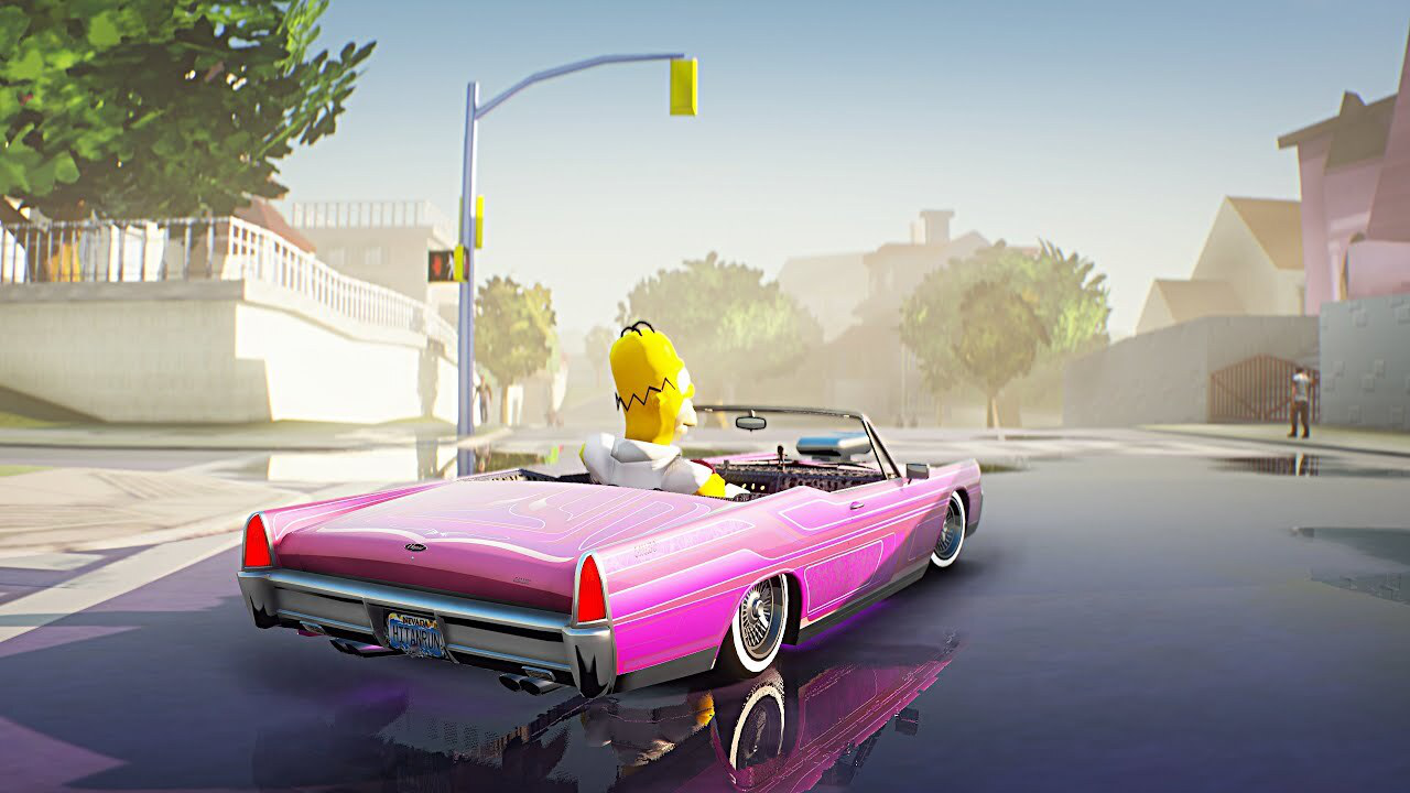 Фанат сделал The Simpsons: Hit & Run на Unreal Engine 5, но поиграть в него  не выйдет | Пикабу