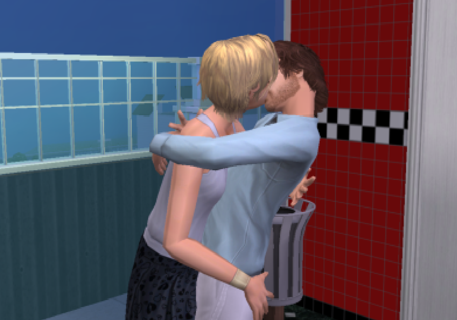 Генри и Хизер целуются (The Sims 2) | Пикабу