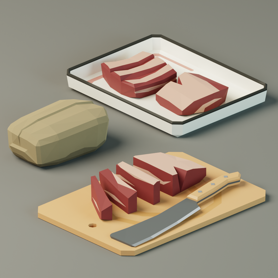 Советский магазин (low poly asset) – мясо | Пикабу