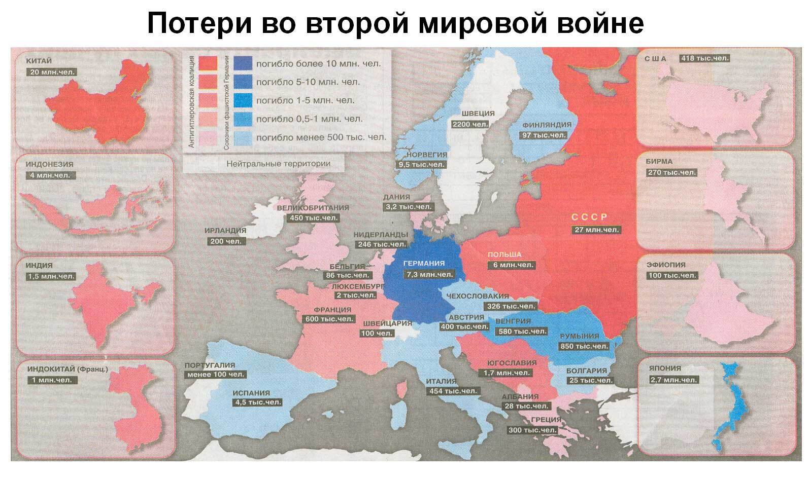 Потери стран во второй мировой войне | Пикабу