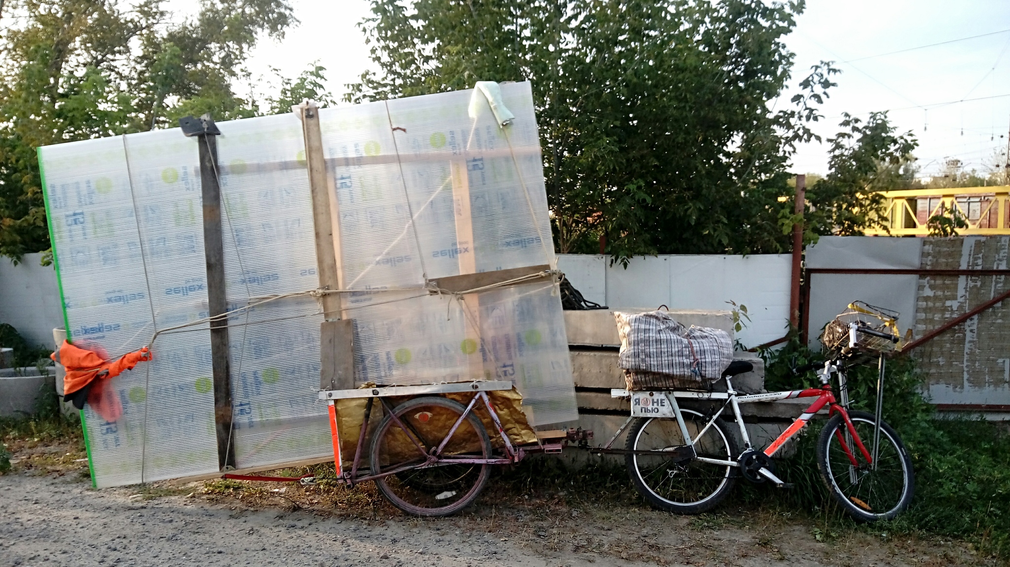 Самодельный велоприцеп для перевозки длинномерных грузов | Пикабу