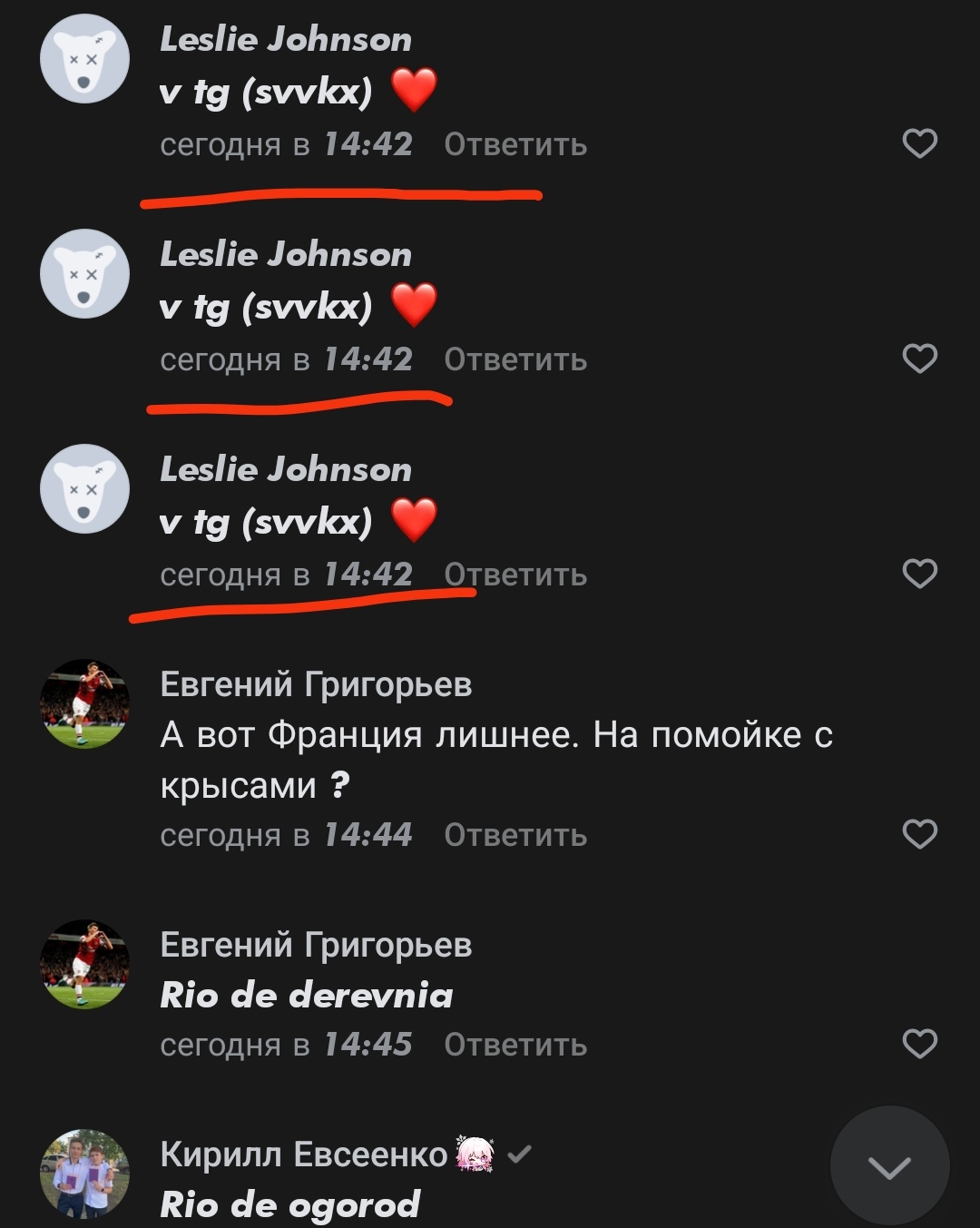 Что это за комменты Вк? Особенно в группе Дайвинчик. Они везде | Пикабу