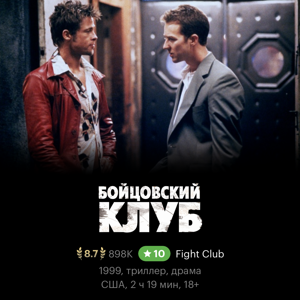 Бойцовский клуб (1999) | Пикабу