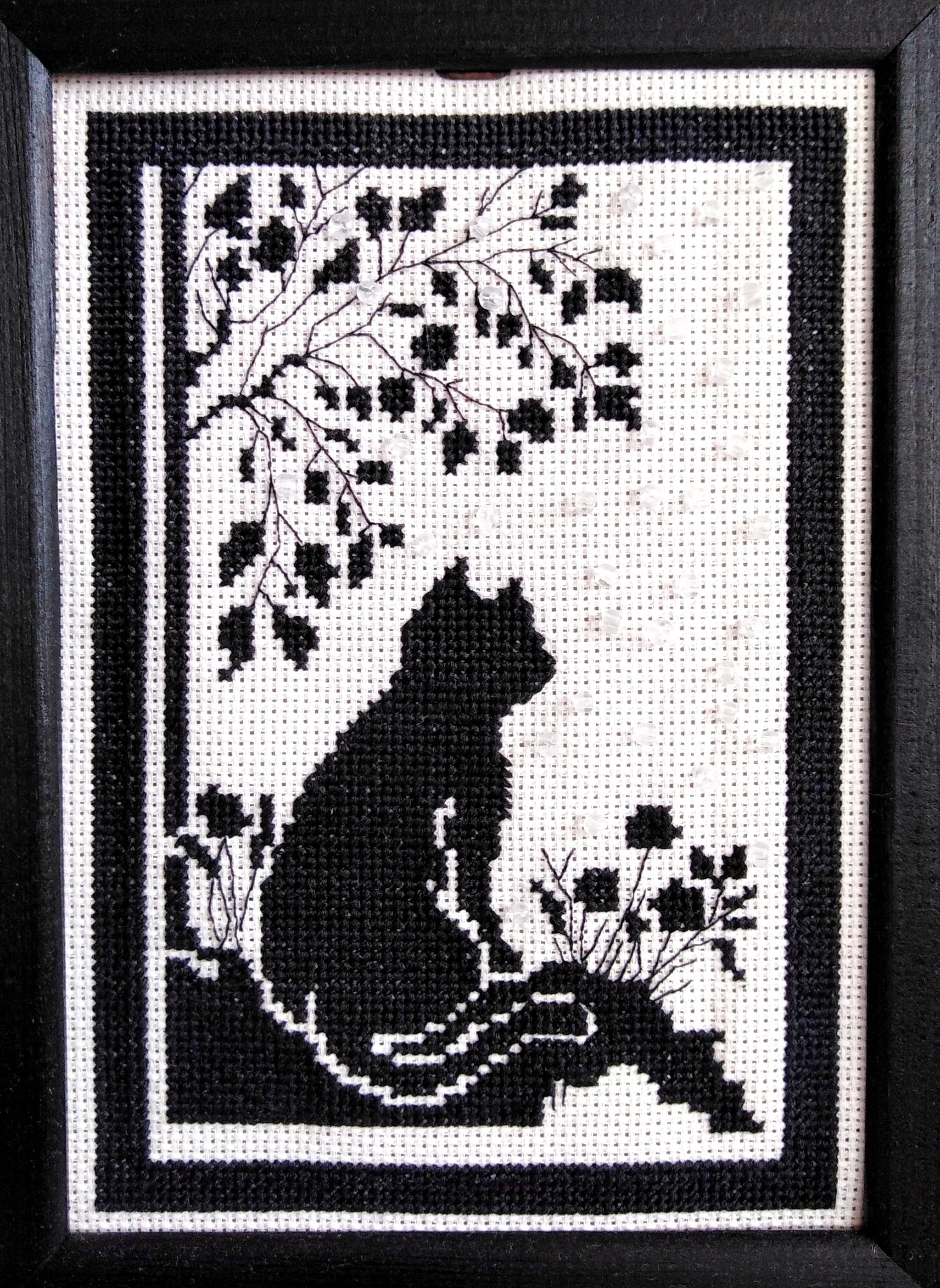 Черный кот Канва с рисунком для вышивки Конек 7803