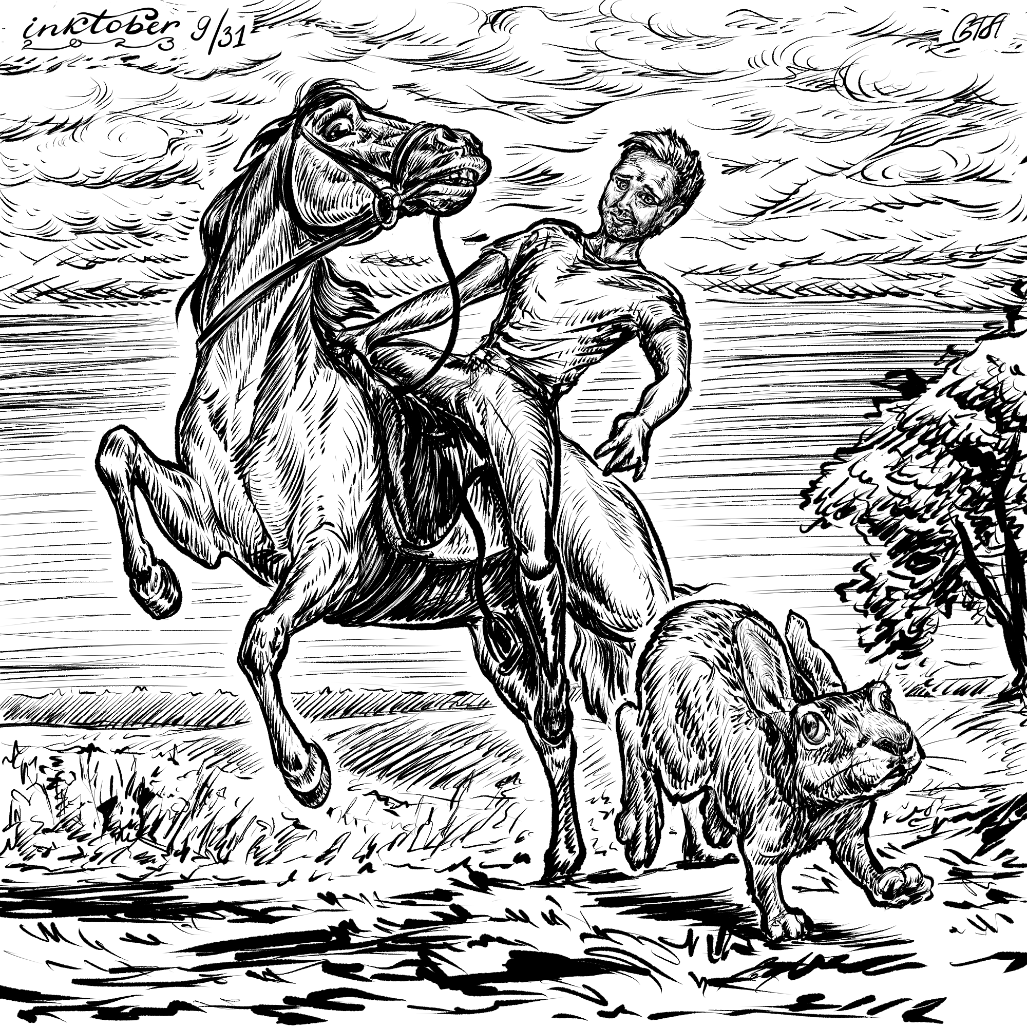 Bounce | Отскакивать inktober2023 | Пикабу