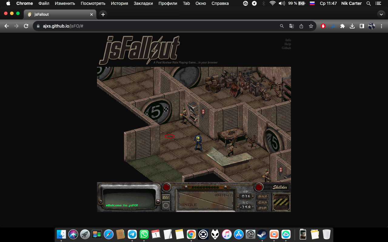Порт Fallout 2 в браузере [Экспериментальный] | Пикабу