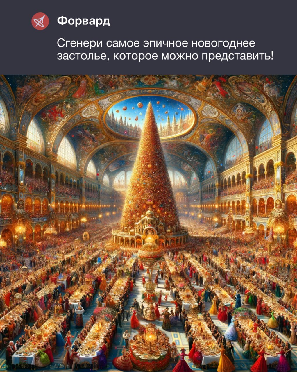 Новогоднее застолье от ИИ | Пикабу