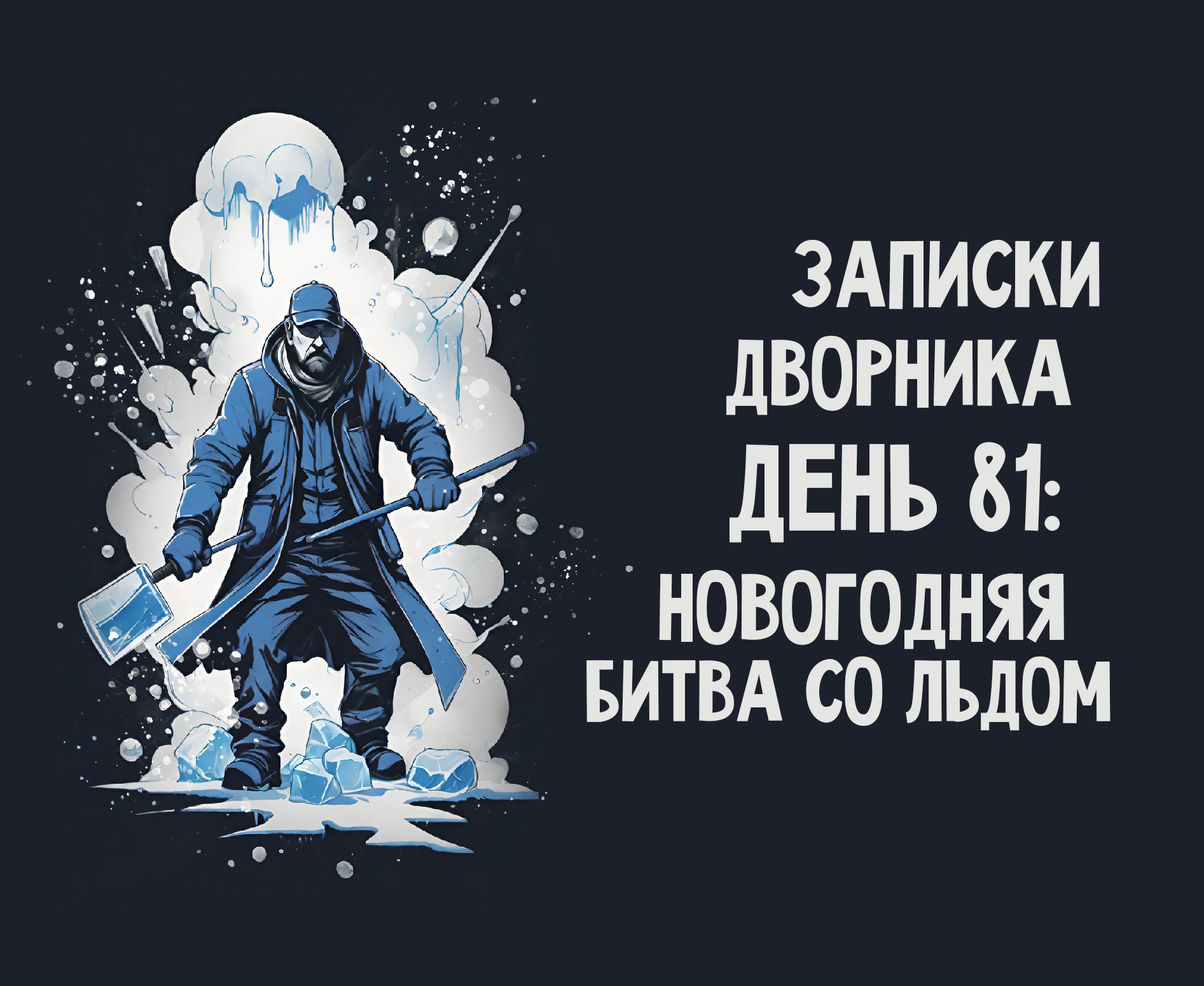 Записки дворника. День 81: Новогодняя битва со льдом | Пикабу