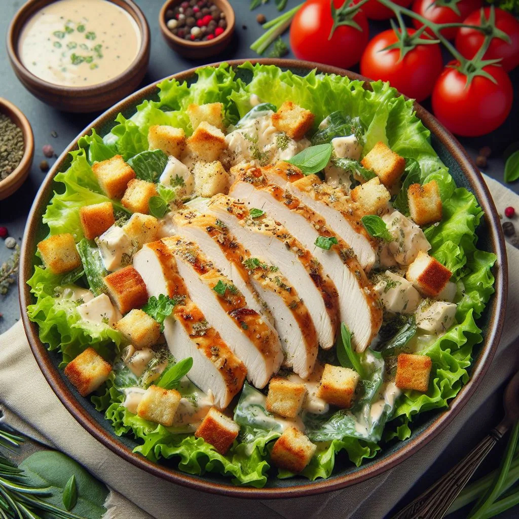 Классический Цезарь с курицей | Пикабу