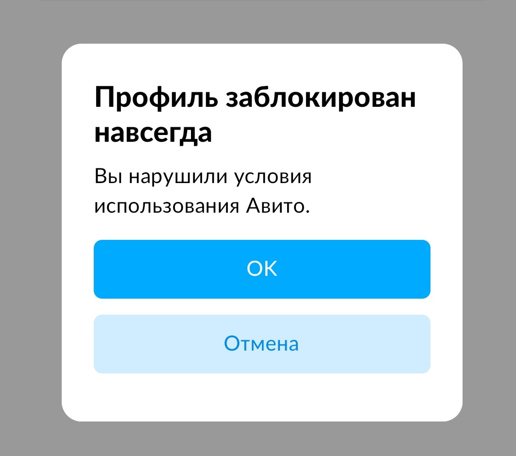 Заблокирован профиль на Авито ни за что! | Пикабу