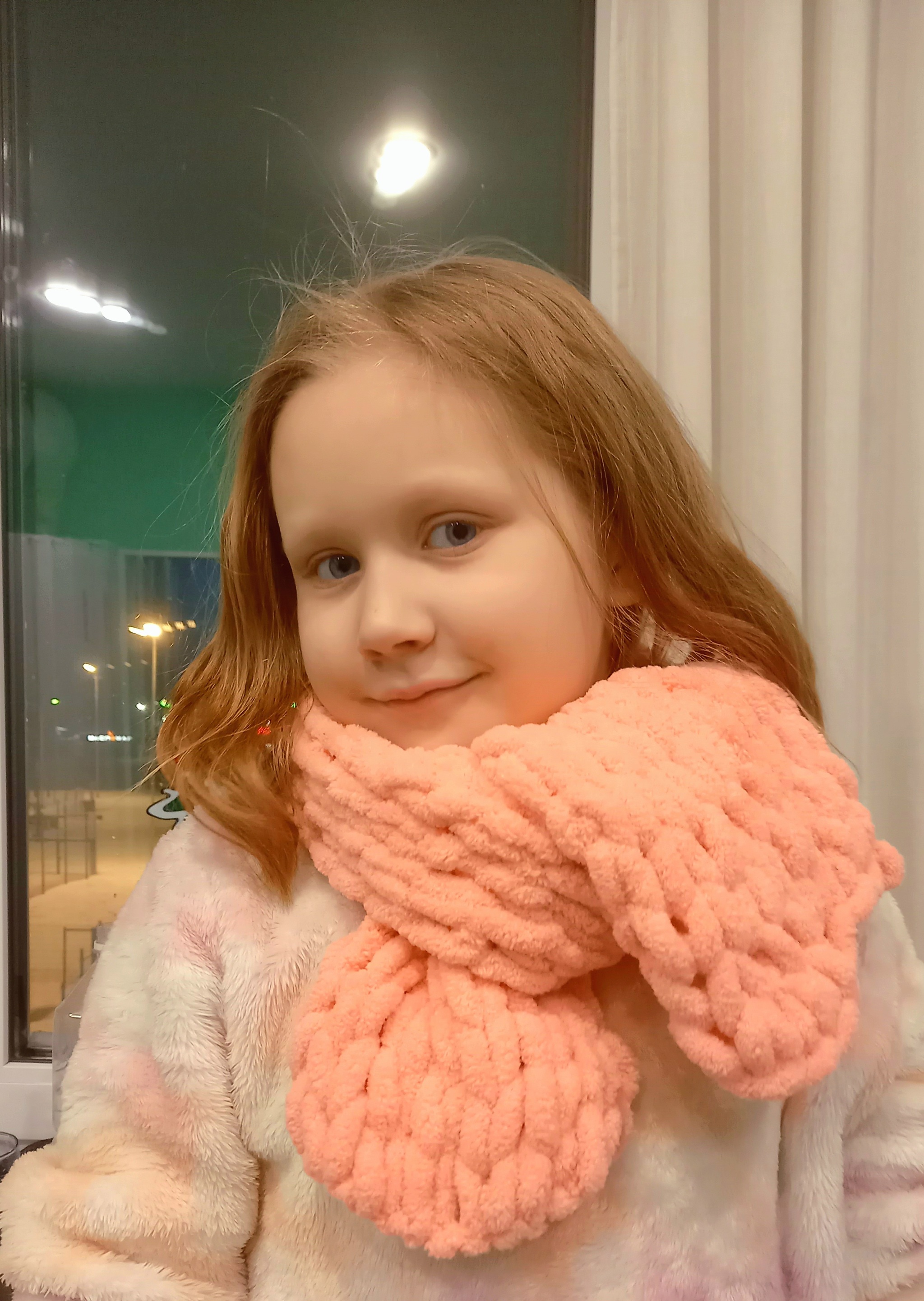 Мягенький розовый шарфик | Пикабу