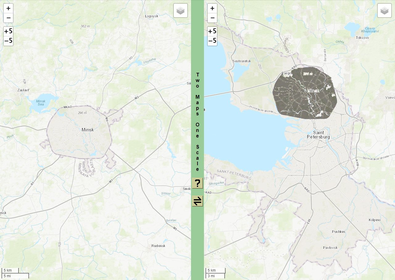 Сравнение размеров русских городов с Санкт-Петербургом | Пикабу