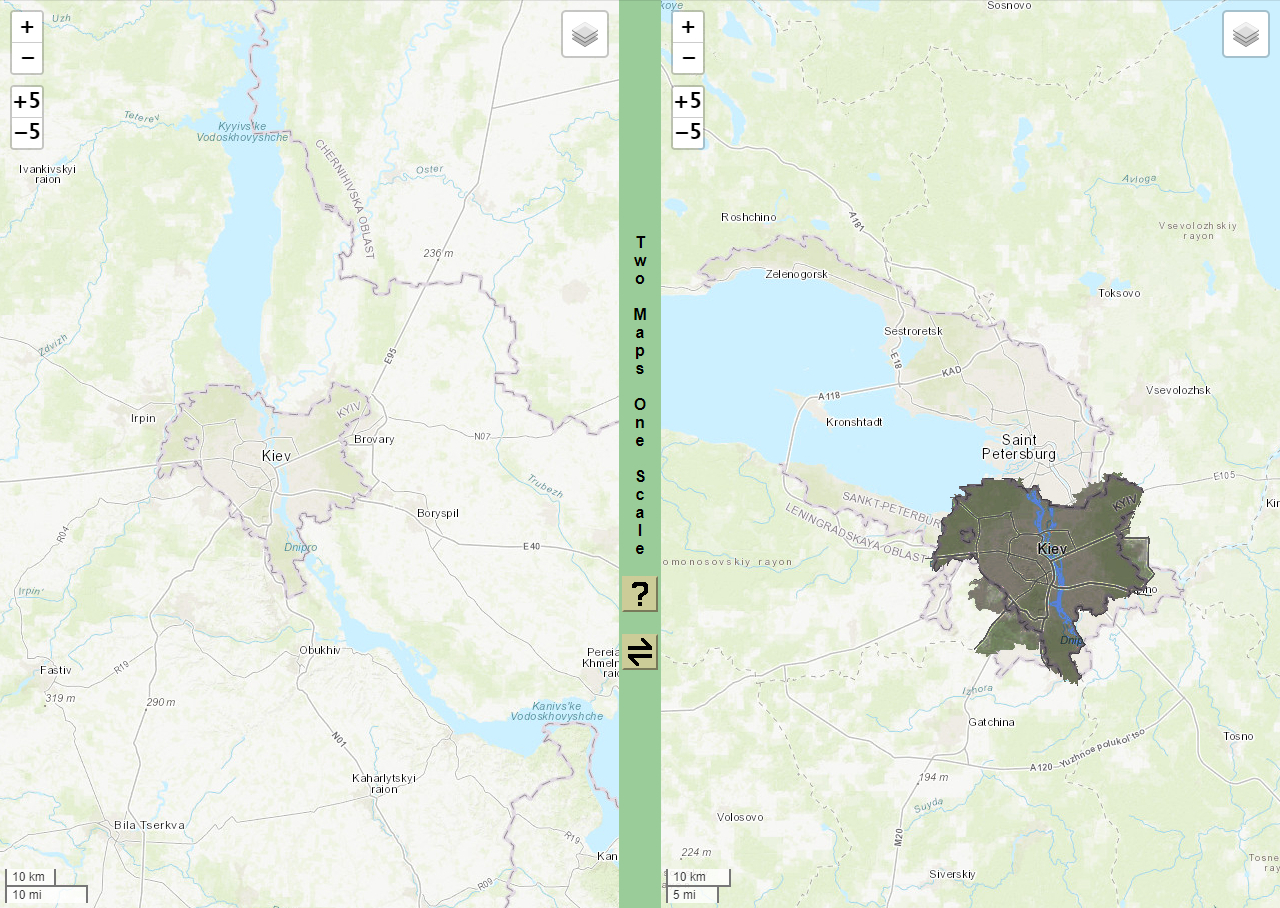 Сравнение размеров русских городов с Санкт-Петербургом | Пикабу