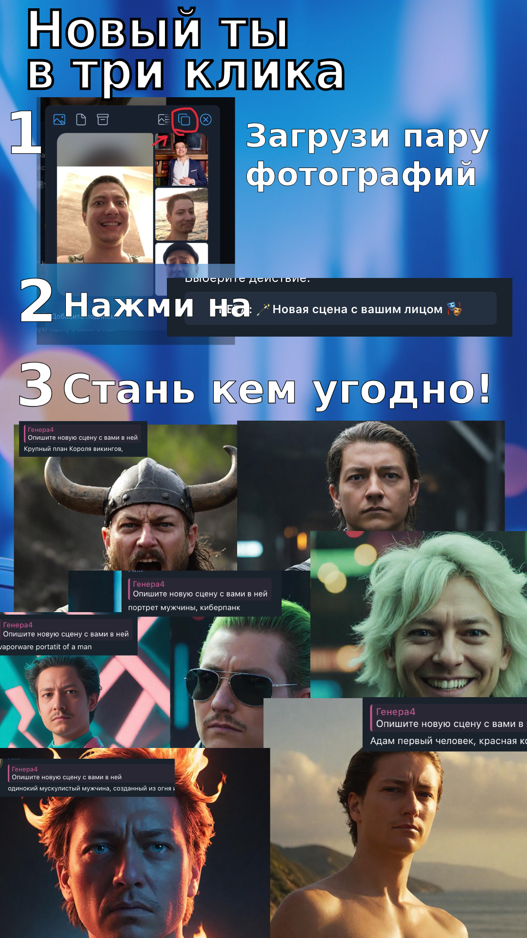 Сгенерируй фото со своим лицом | Пикабу