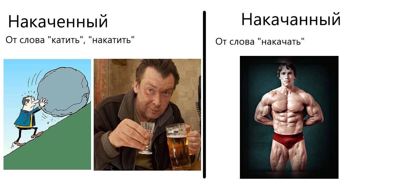 Пишем по-русски правильно: накаченный vs накачанный | Пикабу