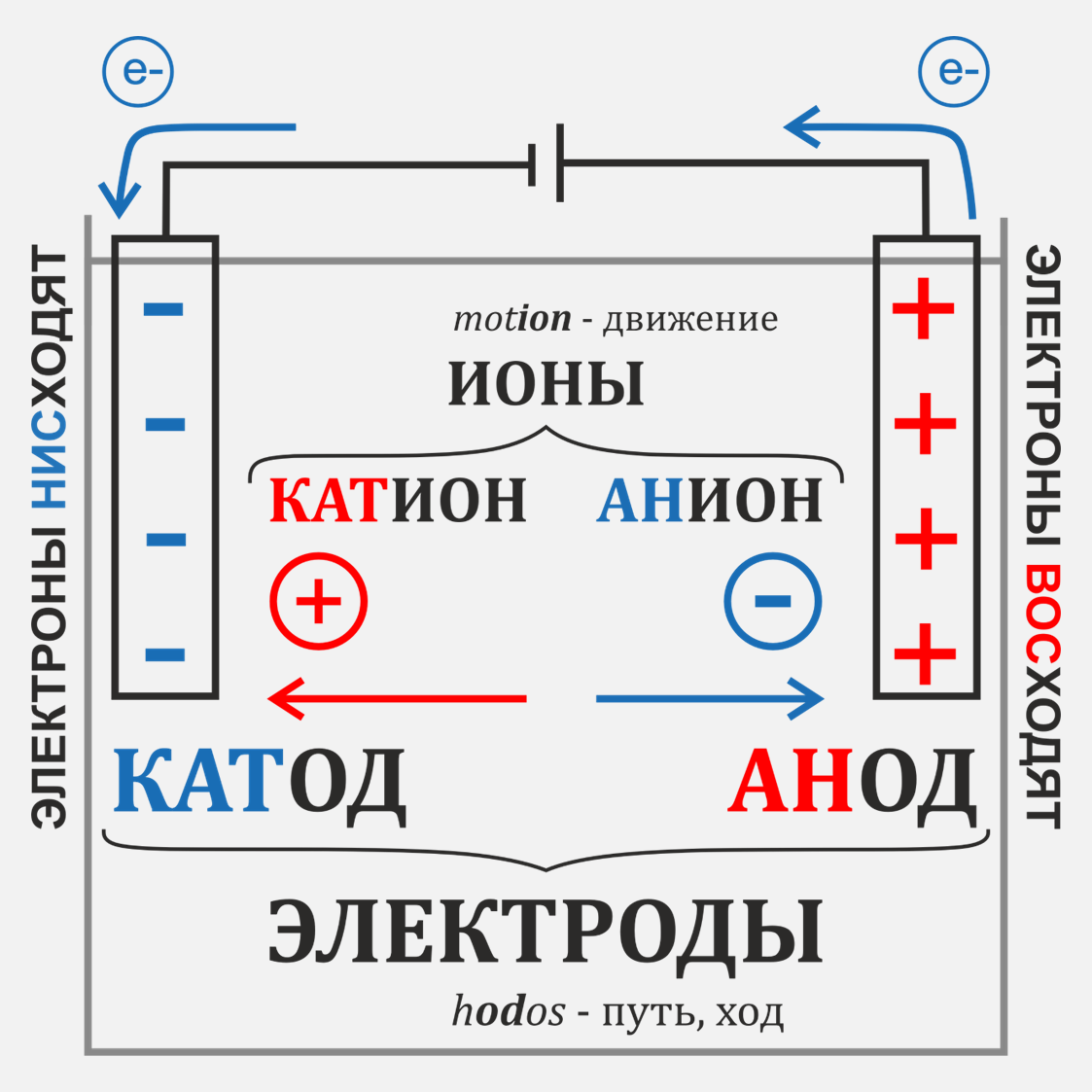 Почему анод анод, а катод катод? Причём тут метаболизм качков, и поход 10  000 греков в Анатолию? | Пикабу