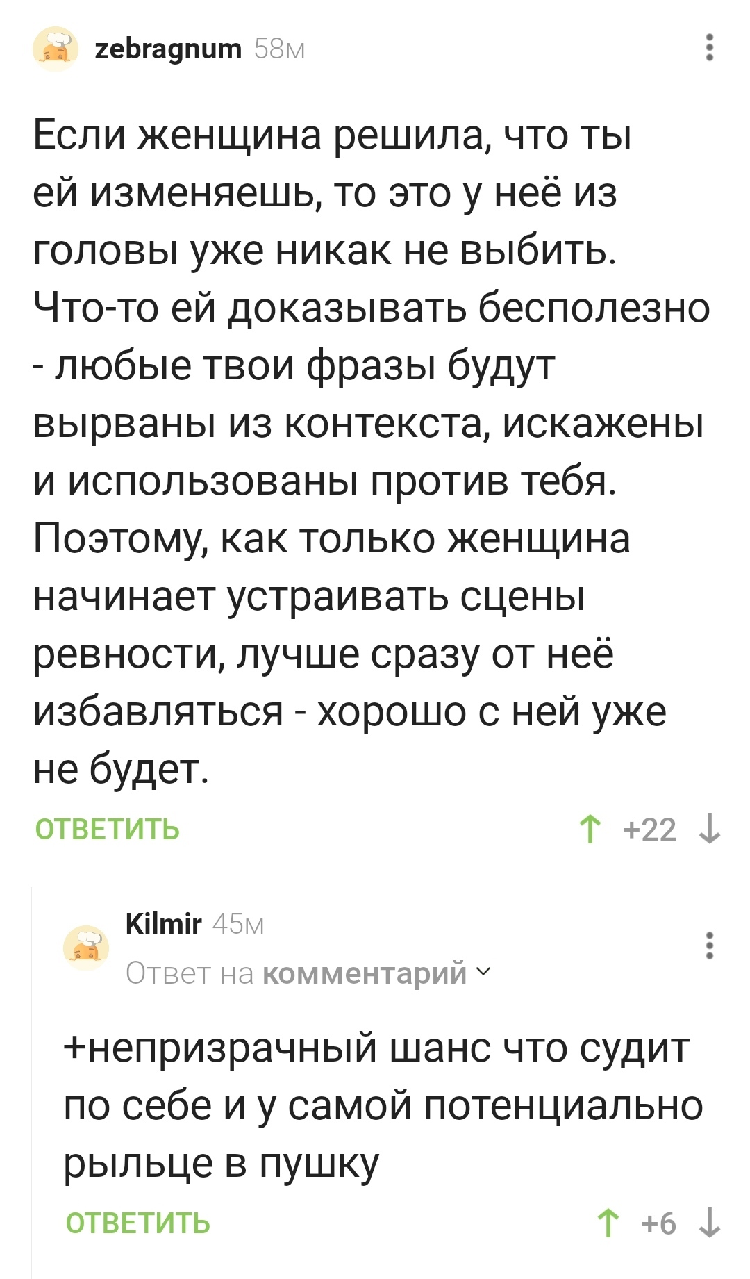 Если женщина решила, что ты ей изменяешь - ничего уже не поможет? | Пикабу