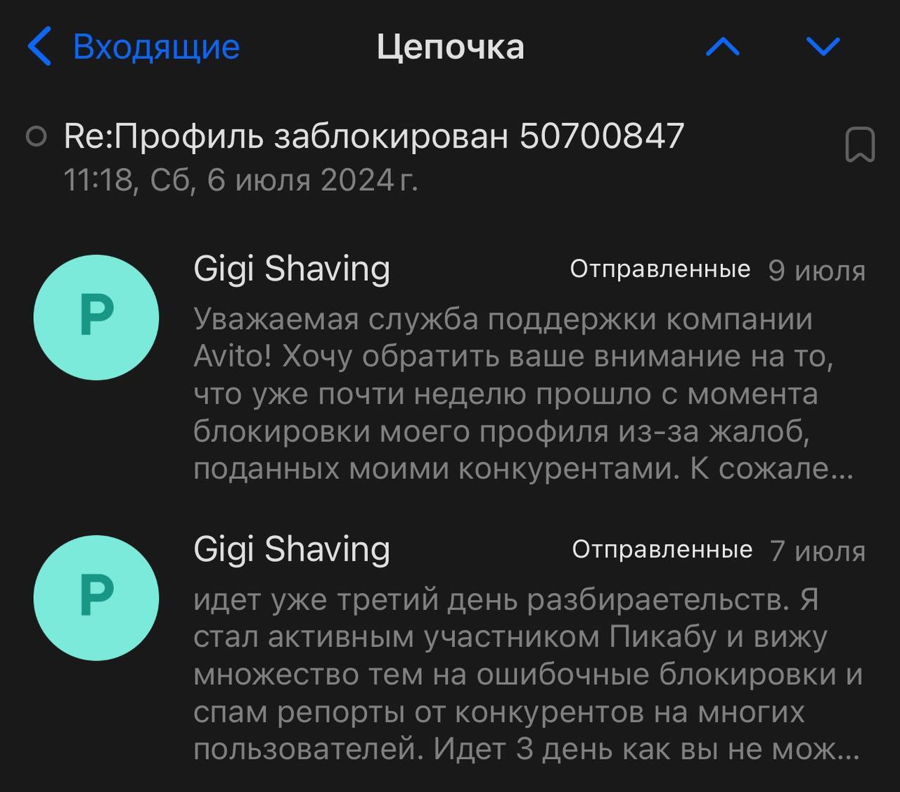 Авито заблокировала профиль из-за конкурентов и игнорирует меня 6 день |  Пикабу