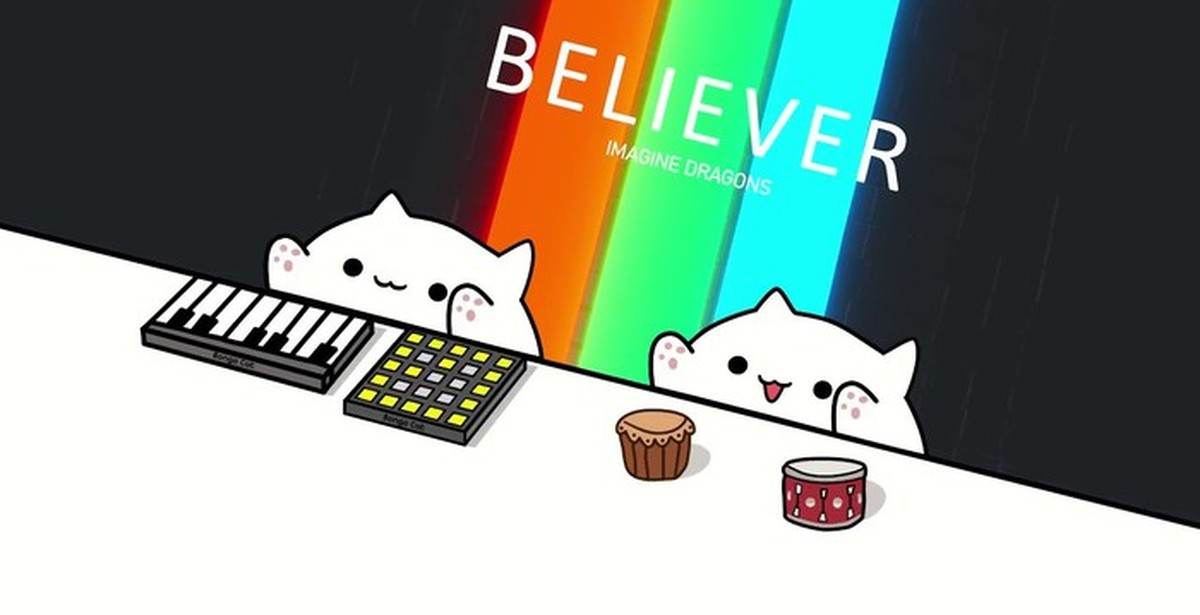 Песенка котэ. Бонго Кэт беливер. Котики беливер. Bongo Cat Believer. Imagine Cats Believer.